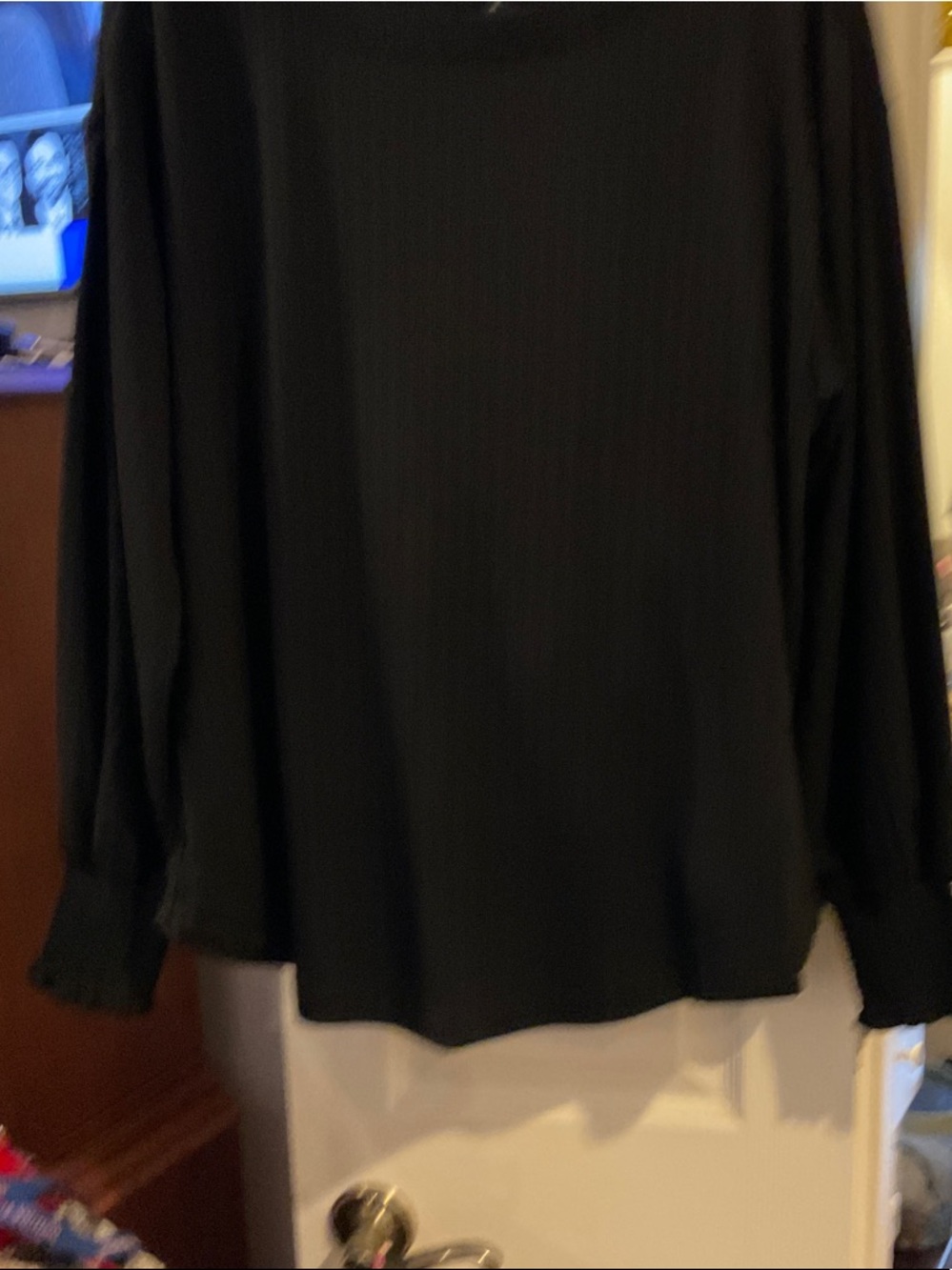 Jessica Simpson Black Ribbed Long Sleeve Top
